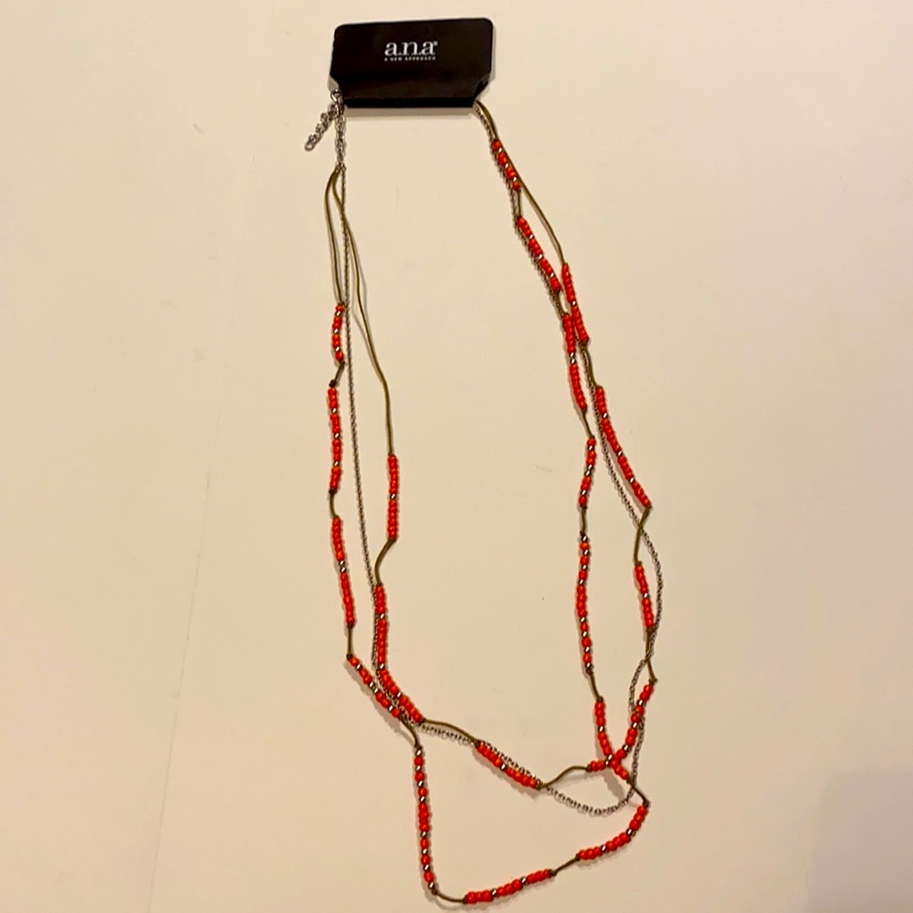 a.n.a. A New Approach 3 Strand Beaded Ling Necklace New